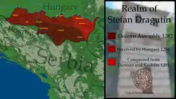 Map showing Dragutin's realm