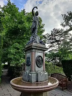 Drinking fountain depicting Sabrina, Castle Gardens, Bridgnorth