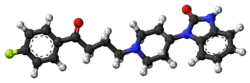 Ball-and-stick model of droperidol