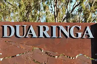 Duaringa sign on Capricorn Highway