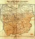 Polish map of the Duchy of Cieszyn, 20th century