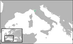 The Duchy of Lucca (green).