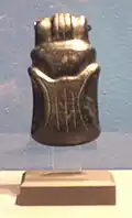 A black jade duckbill pendant from the Olmec culture, dated from 1000 BC to 300 BC, or at least 400 years earlier than the Tuxtla Statuette.