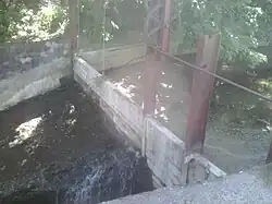 Weir on the Dukiełka in Dukla