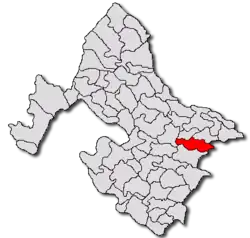 Location in Mehedinți County