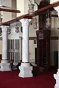 Mihrab (left) and wooden minbar