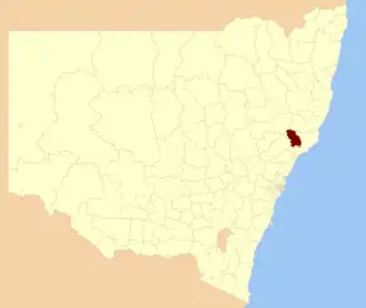 Location in New South Wales