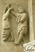 Late 12th-century romanesque relief by Benedetto Antelami on the right portal of Fidenza Cathedral