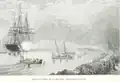 Siege of a Tongan village during the expedition of Dumont d'Urville, 1863
