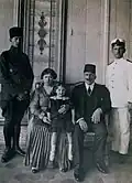 Abdülmecid with his daughter Dürrüşehvar and fourth wife Mehisti Hanım