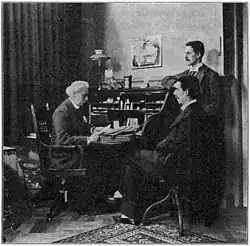 E. G. Verkade Sr., E. G. Verkade Jr. en A. H. Verkade (standing) in 1896.
