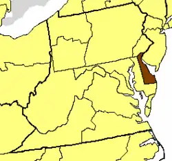 Location of the Diocese of Delaware