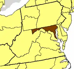 Location of the Diocese of Maryland