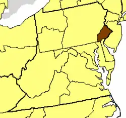 Location of the Diocese of Pennsylvania
