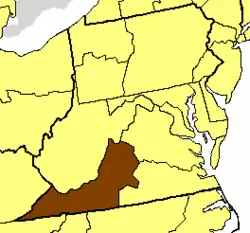 Location of the Diocese of Southwestern Virginia