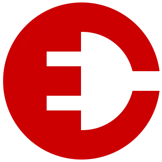The famous DJ Étienne de Crécy has a complex ambigram logo "EDC", mirroring through a horizontal axis, and figure-ground type with a power plug pictogram inserted in the negative space.