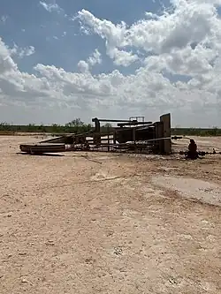 Image 91A pump jack that was overturned by an EF3 tornado west of Midkiff, Texas. (from Tornadoes of 2024)
