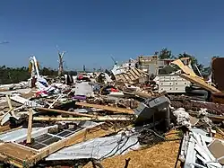 Image 24EF3 damage to a house near Columbia, Tennessee. (from Tornadoes of 2024)