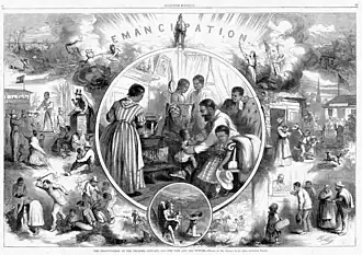 Image 8Emancipation from Freedmen's viewpoint; illustration from Harper's Weekly 1865 (from Origins of the blues)