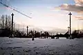 The EPFL esplanade and the Alps in winter
