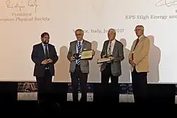 Winners of the EPS-Hepp prize at the 2017 EPS High Energy Physics conference, Lido di Venezia