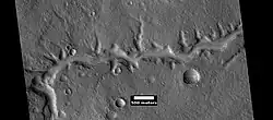 Branched channel, as seen by HiRISE under HiWish program.