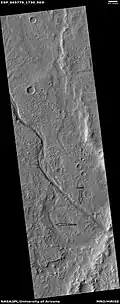 Channel showing an old oxbow and a cutoff, as seen by HiRISE under HiWish program. Location is Memnonia quadrangle.