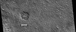 Pedestal crater, as seen by HiRISE under HiWish program Location is Cebrenia quadrangle.