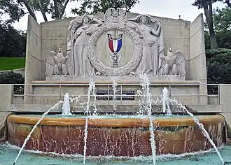 Eagle Scout Memorial Fountain (1968), Kansas City, Missouri. Salvaged pieces from Pennsylvania Station, New York City