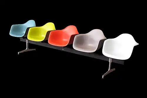 Fiberglass Armchair (bench variant often used in airports)