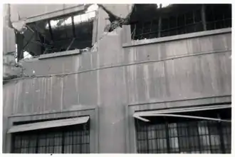 Debris and damage of Swift & Co. building (second floor) in Santiago de Cuba after 1932 earthquake.