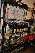 East End Brewing Company merchandise shelf at Pittsburgh (Larimer) location.