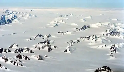 Nunataks on Greenland's east coast