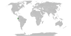Map indicating locations of Ecuador and Taiwan