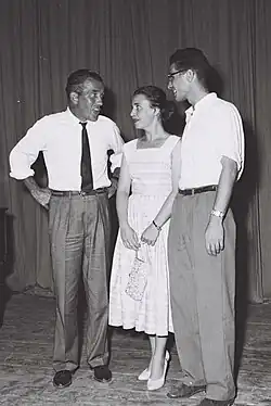 Bracha Eden and Alexander Tamir with Ed Sullivan (left), 1958
