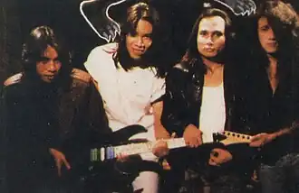 Edane early formation in 1992. Eet Sjahranie, Fajar Satritama, Ecky Lamoh and Iwan Xaverius.[1]