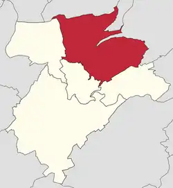 Map of Luxembourg City before 1920, with the Commune of Eich highlighted in red