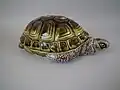 Trinket box, 9.4 in, coloured glazes majolica, c. 1890