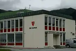 View of the municipal hall building in Nordfjordeid