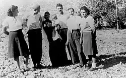 Members of kibbutz Tzova on a "courtesy visit" to Ein Rafa, 1948