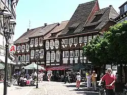 Street with timbered houses in Einbeck