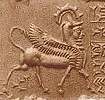 Picture of an Iranian Elamite Gopat on a seal, currently in the National Museum of Iran