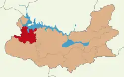 Map showing Keban District in Elazığ Province