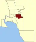 Location within Greater Melbourne area, 1859