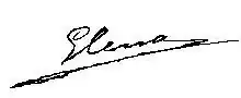 Elena of Montenegro's signature