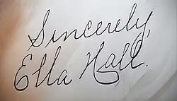 Cursive signature in ink
