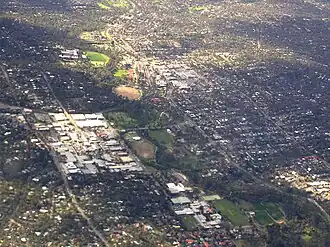 Aerial photo of Eltham from the south-east
