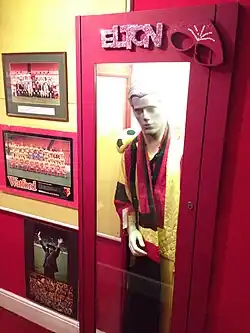 A Watford FC-inspired stage costume once worn by Elton John