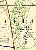 Vicinity of Yemenite moshav Elyashiv in 1941, with location of modern roads added in green