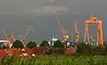 Demag gantry crane of the North Sea stations in Emden, Germany Author, Frisia Orientalis.